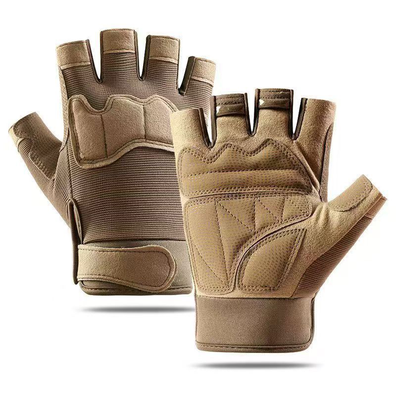 1 Pair Paratrooper Half Finger Tactical Gloves for Men Special Forces Fans Outdoor Sports Cycling & Mountaineering
