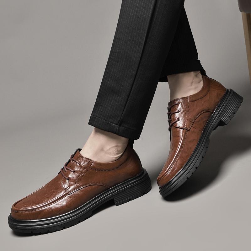 Fashion Outdoor Male Walking Flats Men Leather Casual Oxfords Shoes All-match Classic Men Shoes Wedding Handmade Men's Dress Footwear