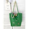 Early spring new dopamine double-sided shoulder bag cute dachshund dog embroidered canvas bag small fresh nylon underarm bag