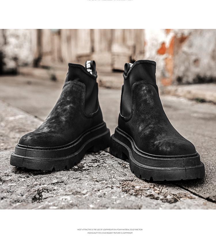 Herren 2022 Winter High-Top Martin Stiefel mit dicker Sohle und modischem Socken-Design für Arbeit und Outdoor