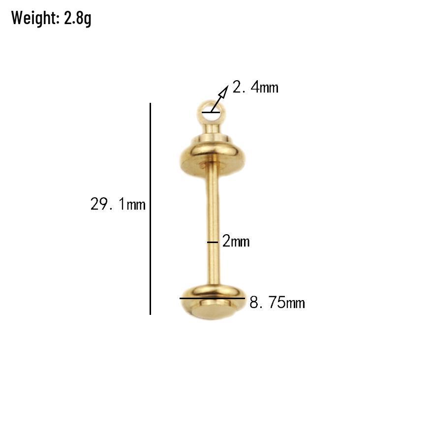 DIY Handmade Barbell Pendant Jewelry Accessories - Brass Material, Screw-in Threaded Brass Blank (Eco-friendly)
