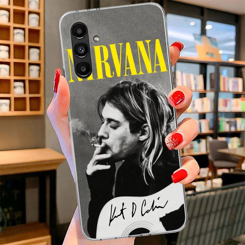 Retro Singer Kurt Cobain Phone Case For Samsung Galaxy A17 A37 A57 A16 A26 A36 A56 A15 A25 A35 A55 A14 A24 A34 A54 A13 A23 A33 A