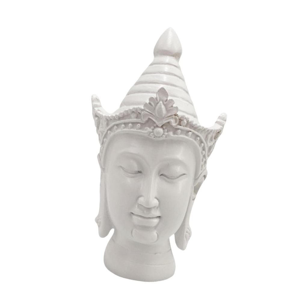 Buddha Head Statue Ornament Craft Decoration for Farmhouse Bookshelf Desktop