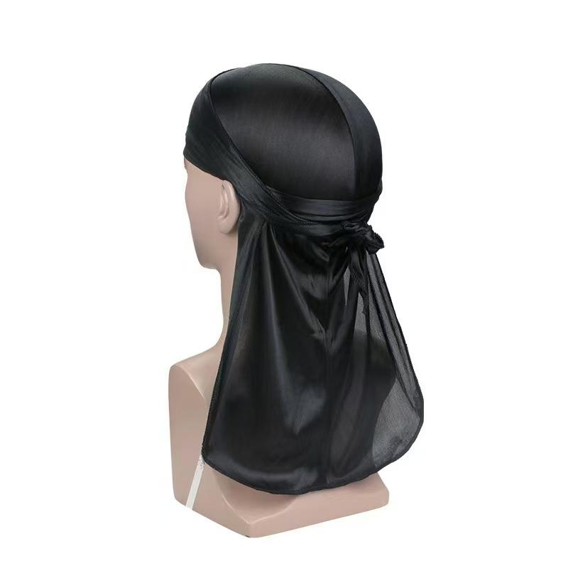 Silk Pirate Hat: Hip Hop Long-Tail Elastic Head Wrap for Men