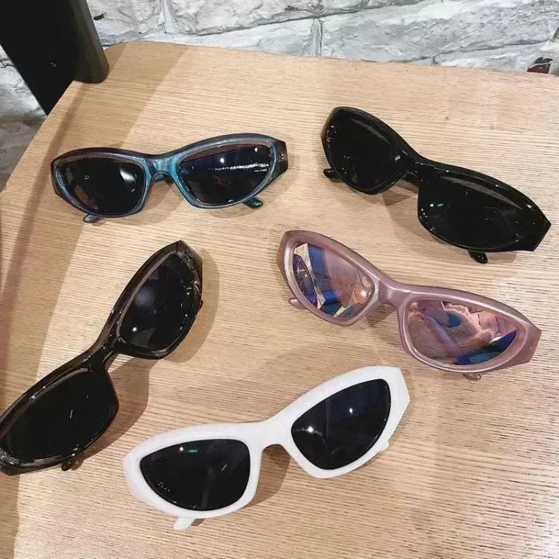 Vintage Punk Sports Sunglasses Women Men Y2K Style Cat Eye Sun Glasses Fashion Eyewear Retro Shades