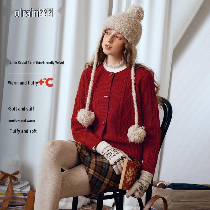 

Olrain Women s Christmas Cable Knit Cardigan One Size