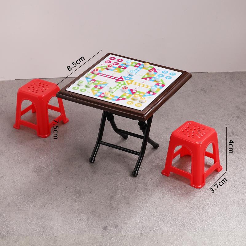 1Set Mini Gomoku Chess Flying Chess Model Dollhouse Simulation Miniature Doll House Accessories Desktop Decoration