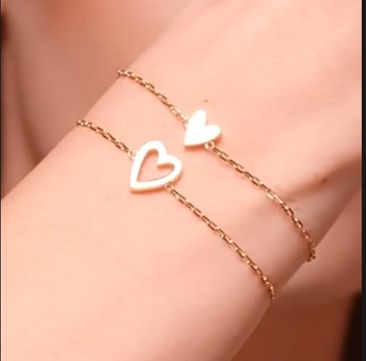 Two Piece Mommy and Daughter Matching Heart Charm and BFF Friendship Styles Jewelry Gift Bracelets