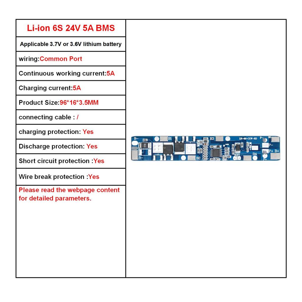 2S 3S 4S 5S 6S 7S 18650 BMS Charging Board Protect Plates 7.4V 12V 18V 24V Li-ion Lithium Battery Protection Circuit Module