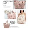 Cute Strawberry Floral Canvas Shoulder Bag for Students with Large Capacity