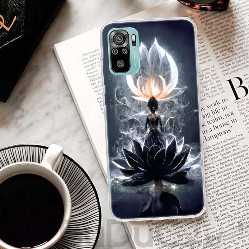 Buddhist Fire Lotus Cover For Xiaomi Redmi Note 10 9S 9 8T 8 Pro 7 5 Mi 9T 10T 11T 12T 11 12 Lite 12X A3 A2 A1 Print Coque