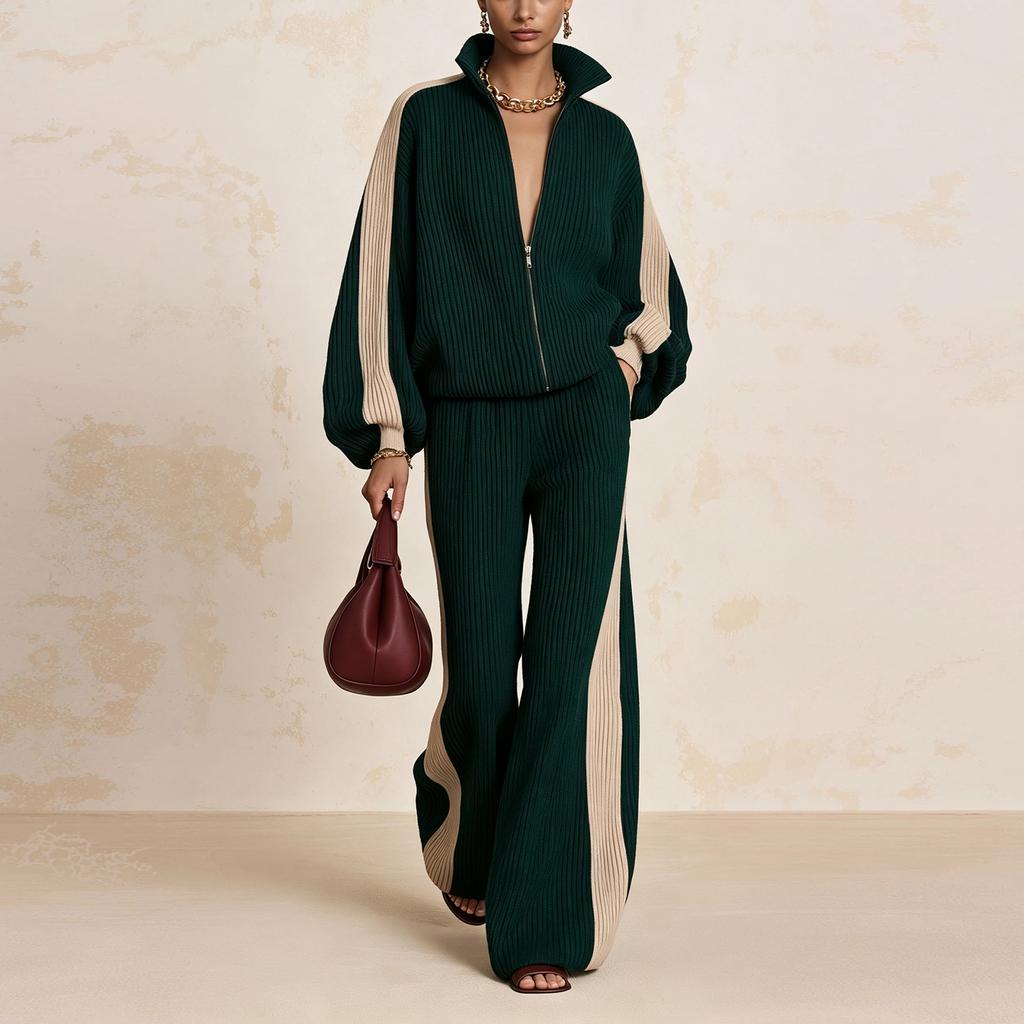 Women's Corduroy Two Piece Set with Color for Fall and Winter