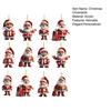 12Pcs Santa Claus Ornaments 2D Acrylic Hanging Decor for Christmas Tree Car Mirror Backpack Bag Charm Holiday Party Gifts