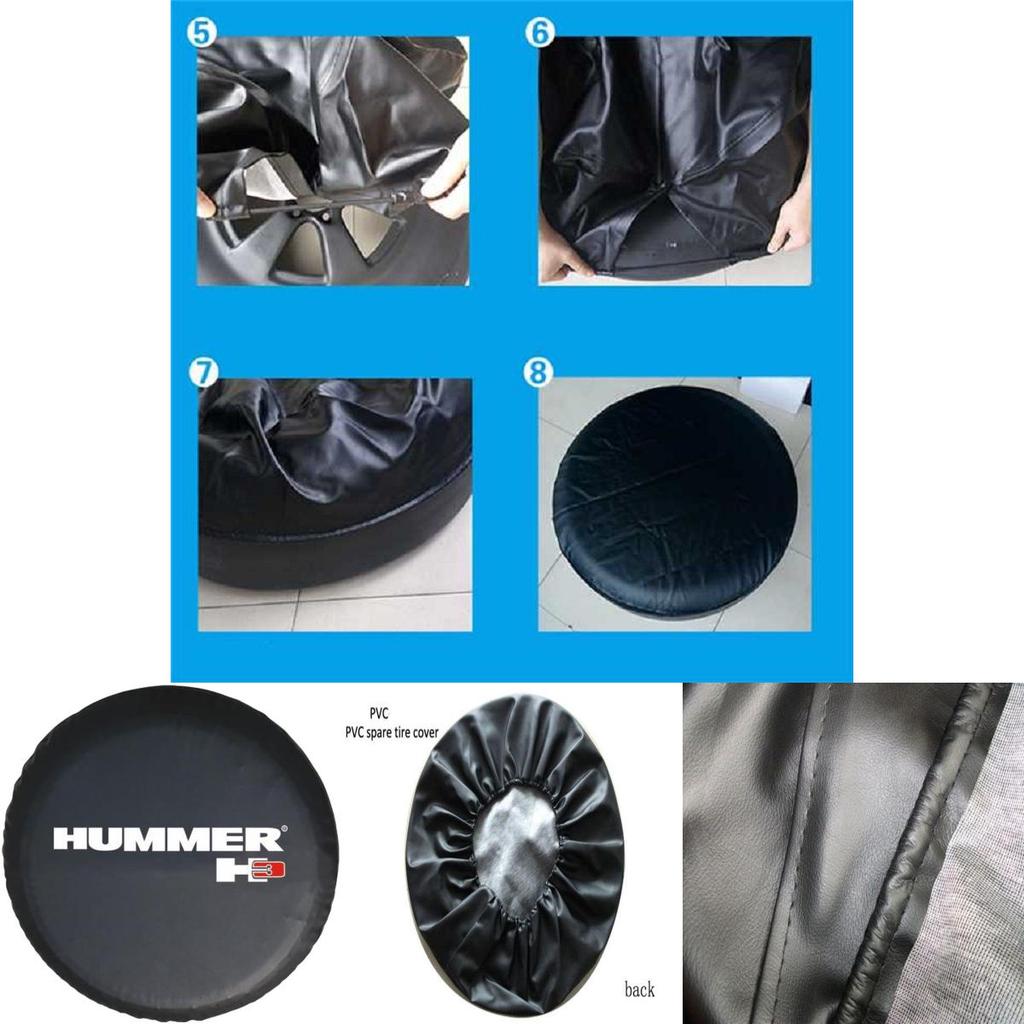 Luxurious Heavy-duty Pvc Leather Universal Spare Wheel Tire Cover For Hummer