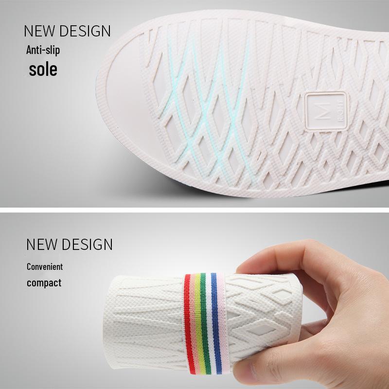 Unisex Waterproof Non-slip Thickened Rain Boot Covers with Wear-resistant Sole for Outdoor Use