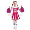 Women Girl Cheerleading Costume Sleeveless Dress Hand Flower With Stockings Dance Costume Set Schoolgirl Cheerleading Dance Suit