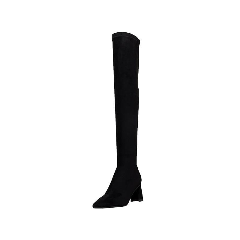 Women  Winter New Fashion Over The Knee Thigh High Boots Botas Mujer Suede Sock Shoes Stovepipe Stretch Sexy Long Boot 41 42