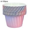 100 stk Muffinskopp Lett gradientfarger Kakebakeforinger Allsidig Cupcake Cup for bryllup Bursdagsfest