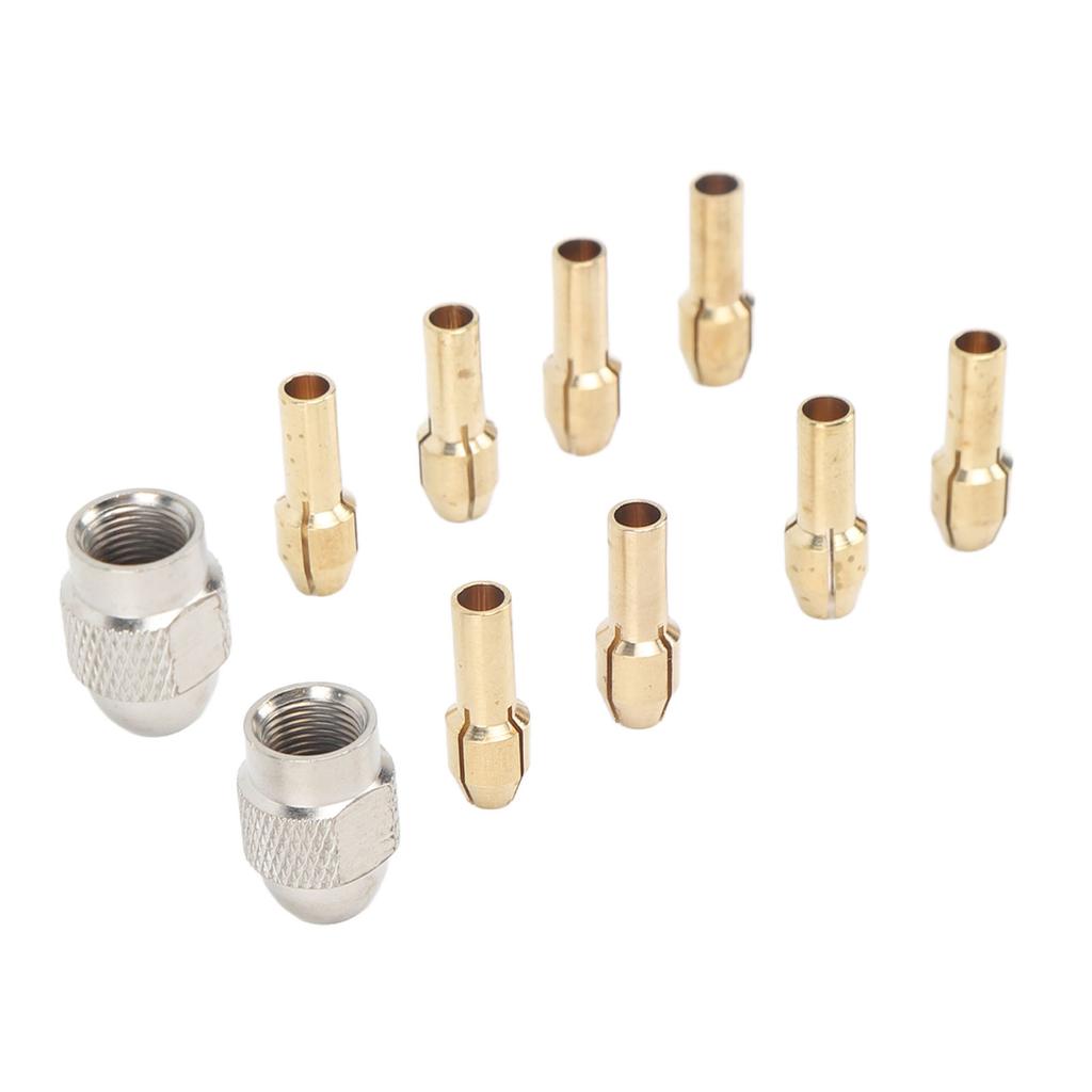 10PCS Drill Chuck Collet Set Brass Electric Drill Keyless Bit Collet Chuck Fast Change Adapter Tool