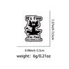 "I'm Fine" Black Cat Enamel Pin Lapel Pins for Backpacks Cartoon Brooches for Women Animal Jewelry Accessories Friends Gift
