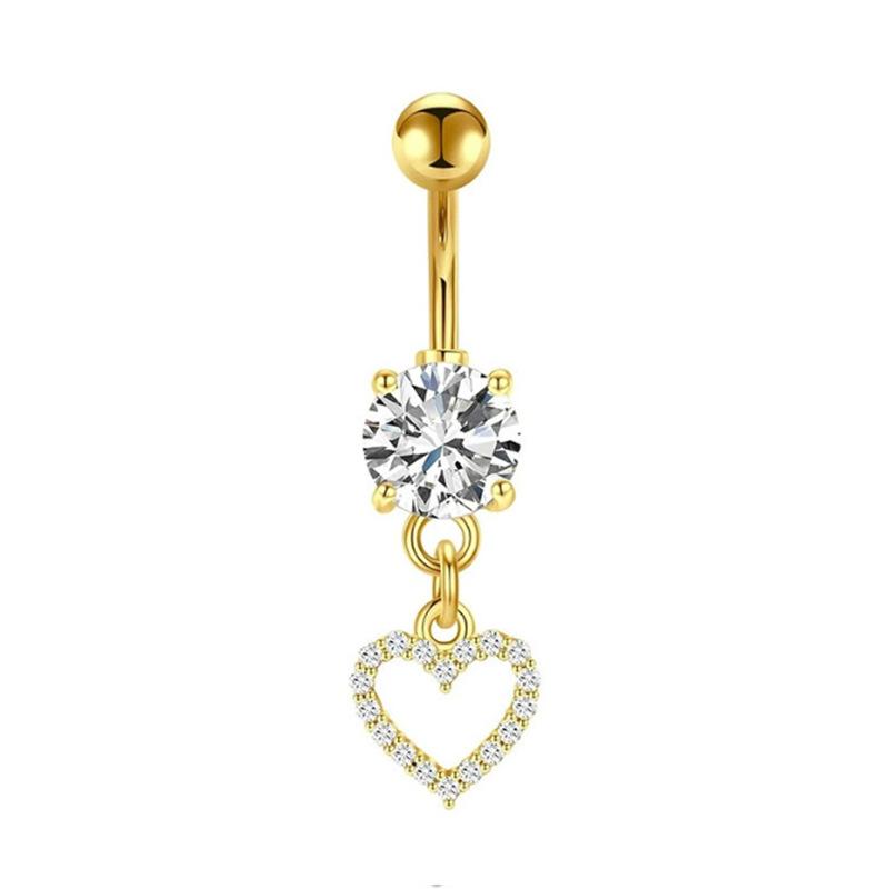 Simple Heart Navel Ring For Women Girls  Belly Button Rings Sexy Body Piercing Jewelry Exquisite Navel Ring Gifts