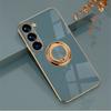 Car Magnetic Adsorption 6D Plating Silicone TPU Case With Ring For Samsung Galaxy S24 S23 FE Plus Ultra Back Stand Bumper Shell Cover Potector