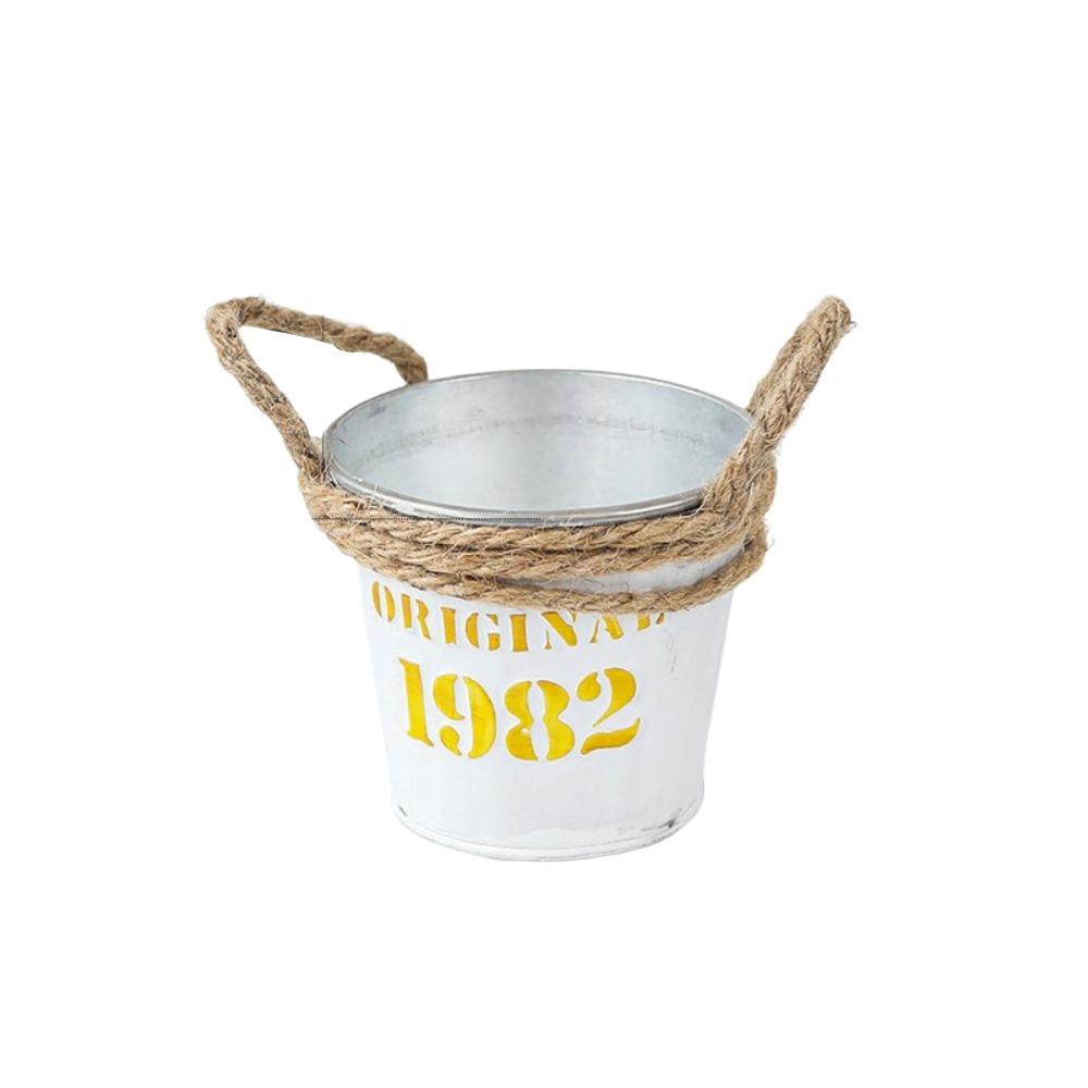 

Ручка из веревки Листовой железный цветочный горшок Украшение дома Балкон Терраса Садовый ящик Кашпо Двор Фермерский рабочий стол Организация