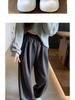 BF Lazy Style Gray High-Waist Wide-Leg Heart Pants for Women Summer 2025 - Casual Sports Floor-Length Straight-Leg Design