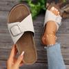Thick-soled Sponge Slippers Women's Summer Shoes Fashionable Belt Buckle Shoes Open-toe Flip-flops