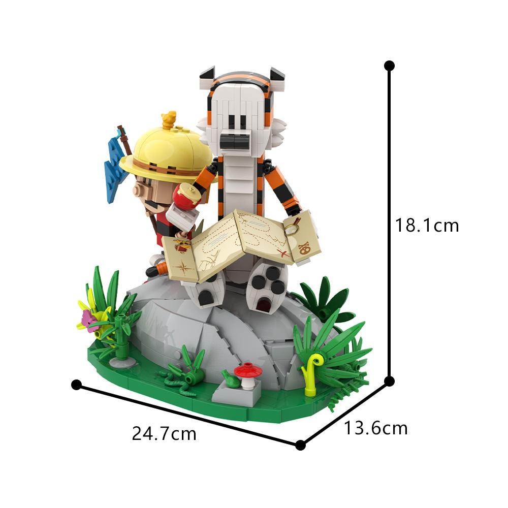 Gobricks MOC Calvined and Hobbes Bricks Model Calvined and Hobbes Cartoon Tiger Building Blocks Toys Gift