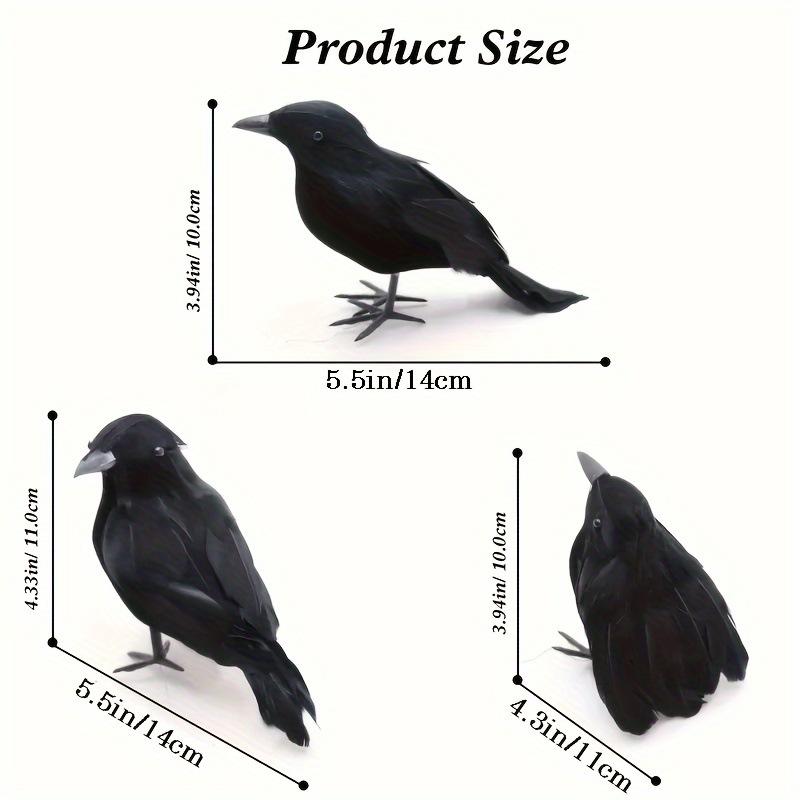 Spooky Halloween Black Crow Feather Decor Set Scary Ravens for Outdoor Garden Party Decoration Creepy Bird Themed Ornaments