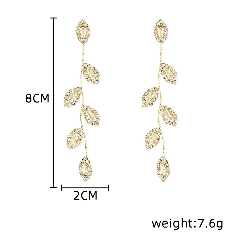 Cercei Exagerați cu Frunze de Modă, Senzualitate Înaltă, Temperament Lung, Cercei Celebritate Online, Cercei cu Ciucuri, Femeie.