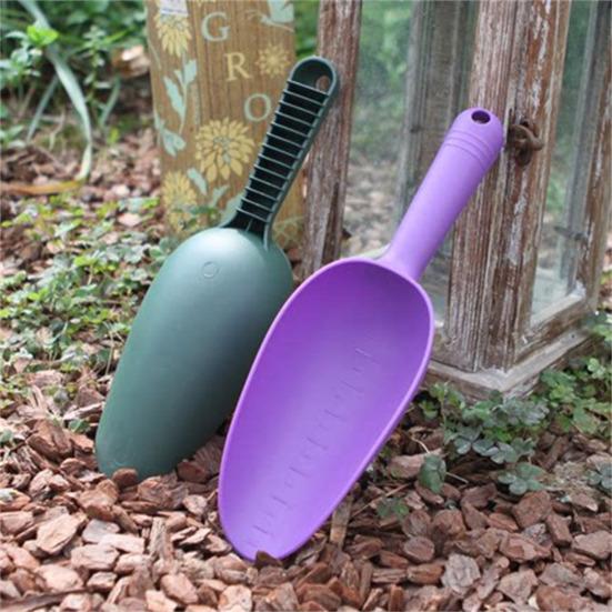 Bodenschaufel Hohe Haltbarkeit Griff Bequem Ergonomischer Griff Skalenmarkierung Design Breite Anwendung Lockern von Erde Plastik Pflanzerde Schaufel Garten