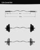 Professional Gym Barbell Bar - Large Hole, 1.2/2.2m Straight & Curved Options