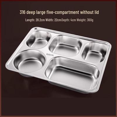 AVADEN Stainless Steel Partitioned Lunch Tray Set