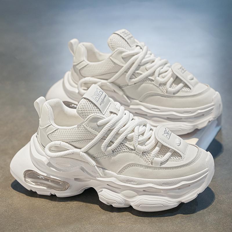 Men's shoes 2026 new spring mesh deodorant comfortable simple thick sole wear-resistant sports casual shoes dad shoes