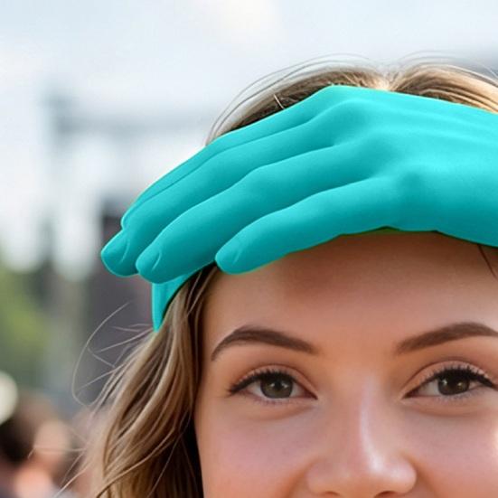 Sluneční klobouk s palmovým dekorem Čelový kšilt Lehký 3D tištěný klobouk na ochranu před sluncem Nastavitelný střih Bez rukou Pracovní klobouk do exteriéru
