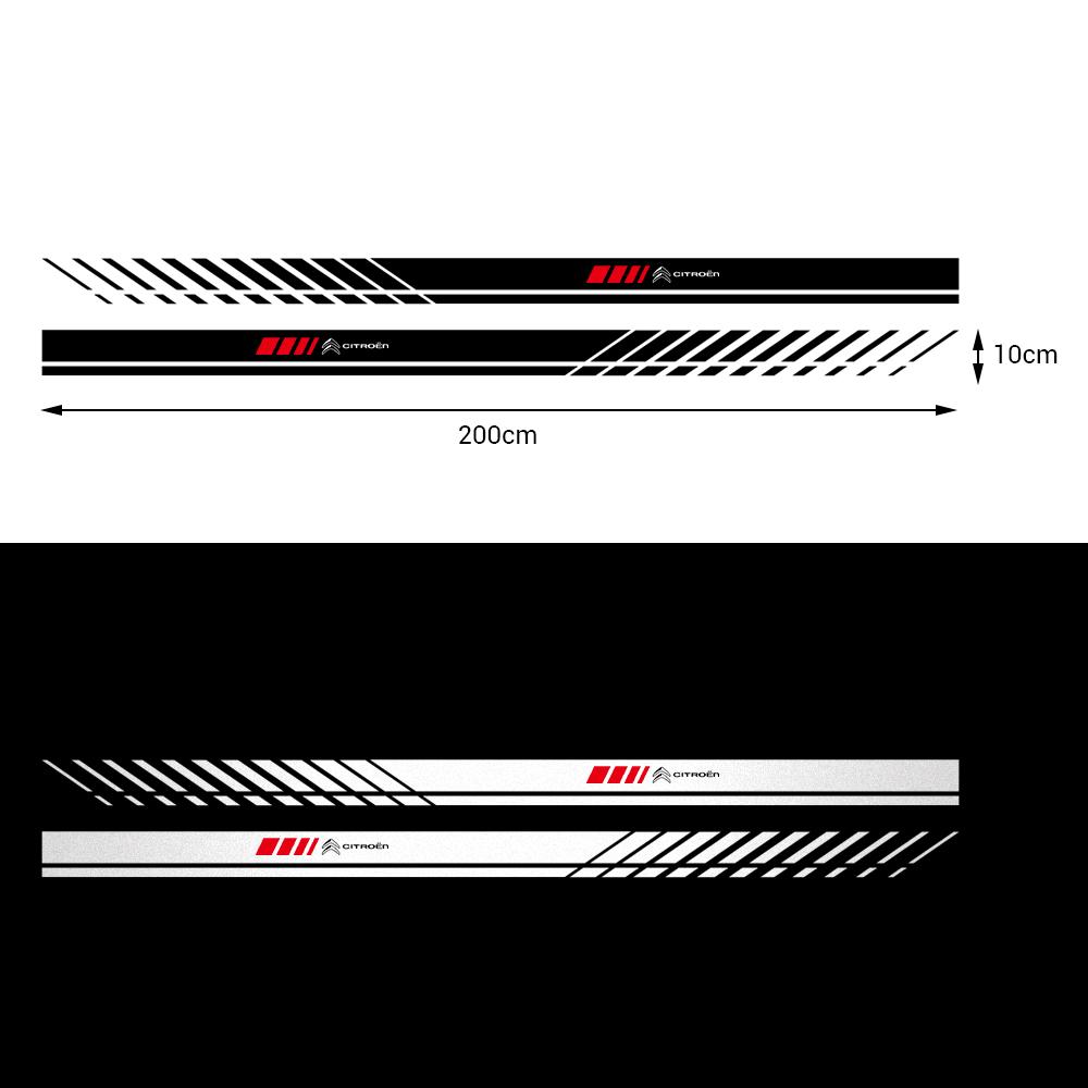 Car Door Side Skirt Stripe Stickers Racing Sport Vinyl Decals Decoration For Citroen C3 C4 C5 C8 C4L Auto Exterior Accessories Aiu256