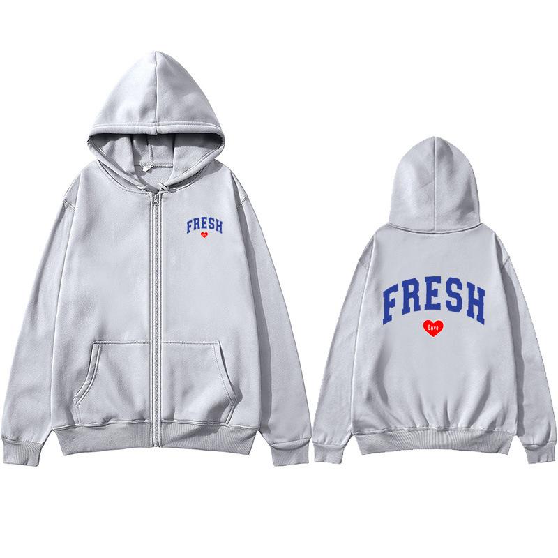 

Fresh Love Merch Женская толстовка с капюшоном на молнии с карманом и длинным рукавом Oversize Fresh Love Merch Женская толстовка с принтом Свободные толстовки на молнии с капюшоном в стиле письма