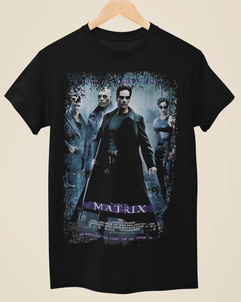 The Matrix Movie Poster Inspired Unisex Black TShirt S