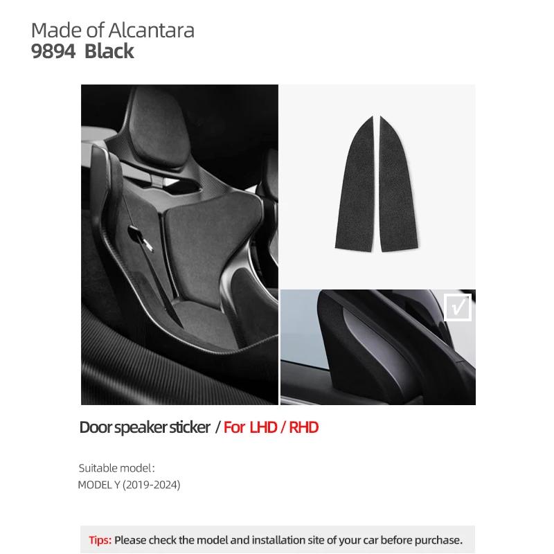 Betterhumz For Tesla 2018 Model 3 Highland Model Y Juniper 2025 Made of Alcantara Car Interior Door Speaker Decor Trim Stickers