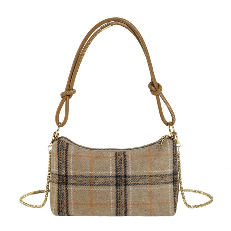 Stylish Vintage Tote Bag For Women Featuring Chic Color Block Checkered Design