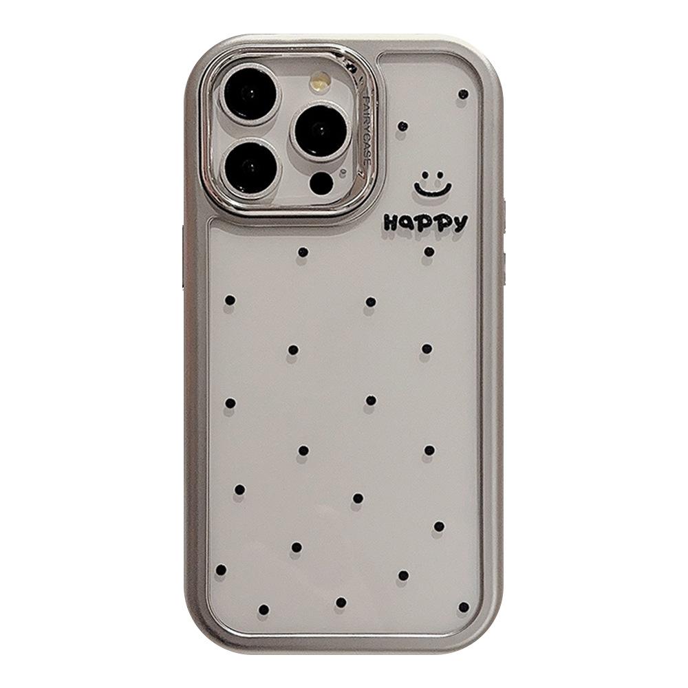 Simple Polka Dot Smiley Face IPhone 15pro Max IPhone Case 14 Acrylic 16 Suitable for 13 Hard