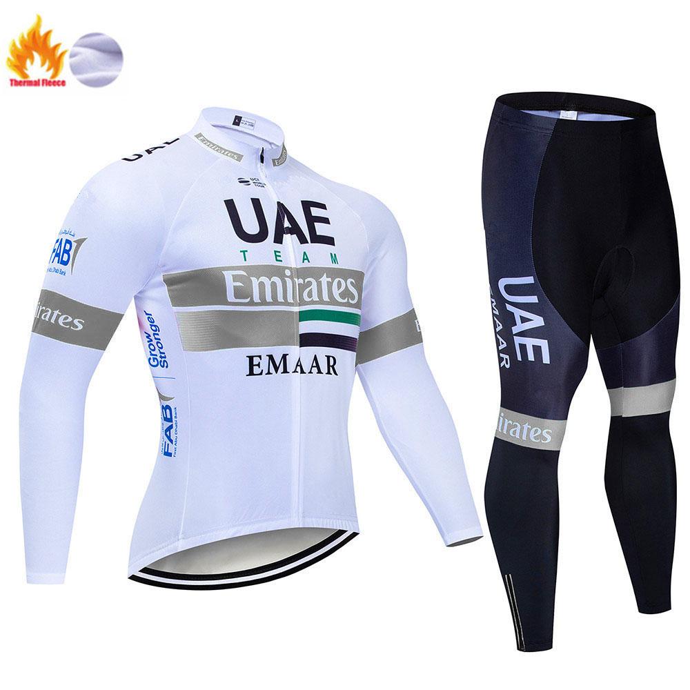 2026 Winter Warm Cycling Clothing Set Fleece Men's UAE Winter Cycling Sets Warm Long-sleeved Suit Soad Bike Bicycle Overalls Riding Suit