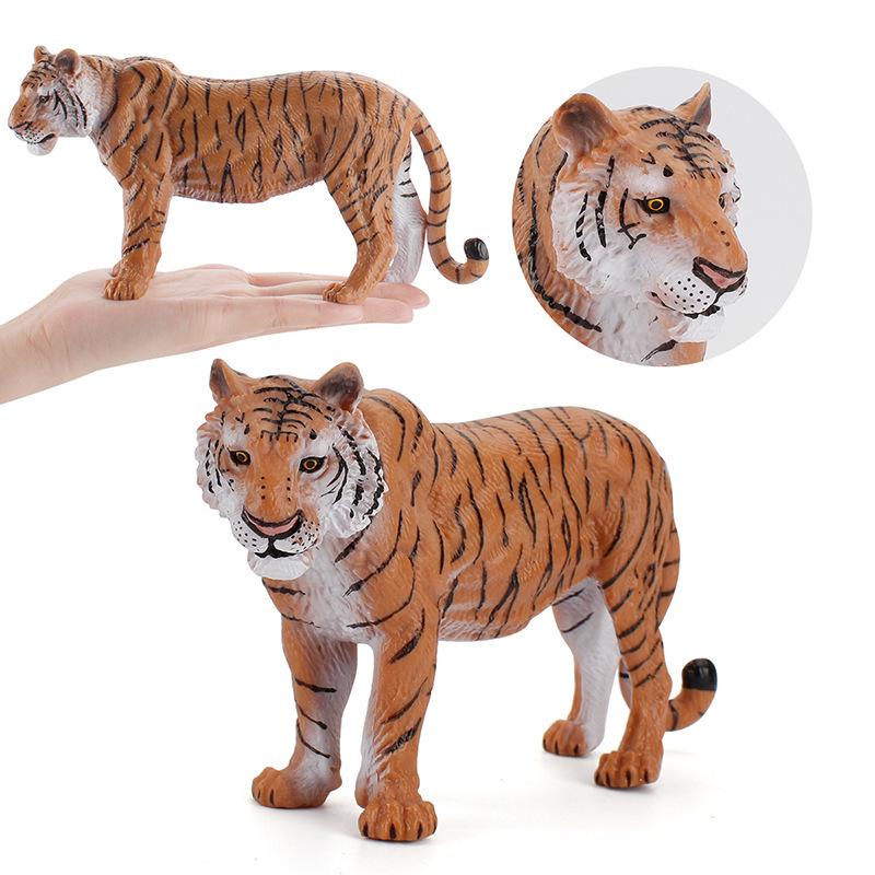 Siberian Tiger Family Hand-Painted Figurine Set – Roaring Tiger, Tigress, and Cub