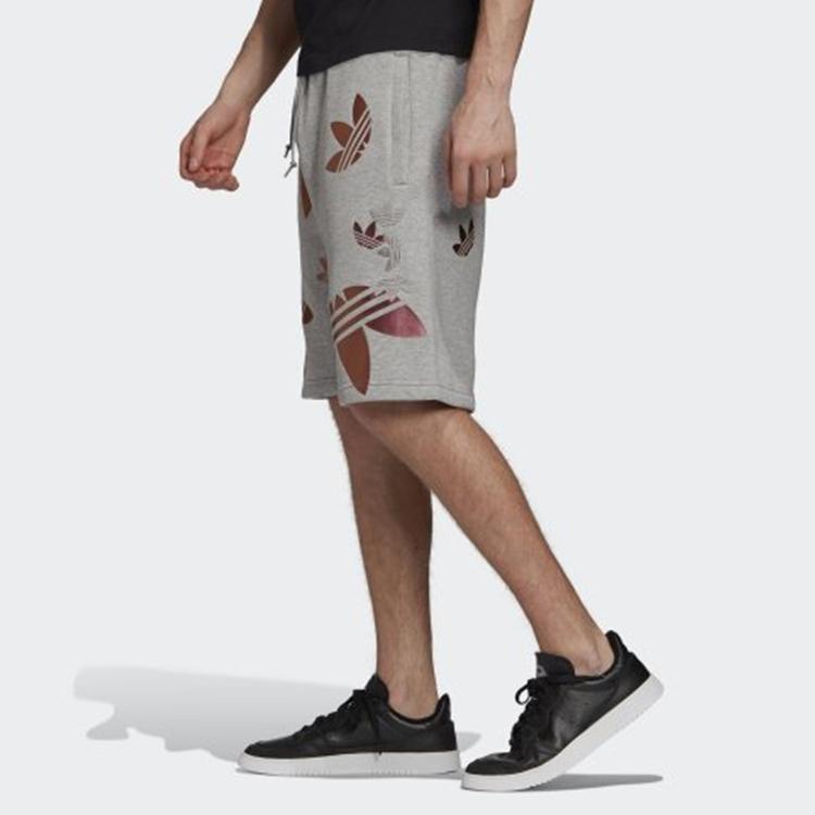 Adidas Originals Zeno Big Trefoil Logo Track Shorts Men Bottoms Grey GD0983