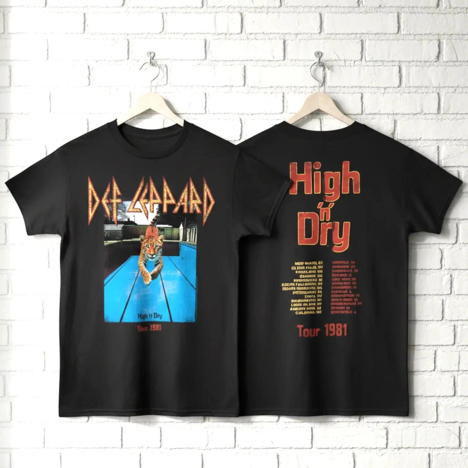 Def Leppard High n Dry Tour 81 Cities Men s T Shirt XL
