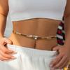 Trend Mixed Color Rice Bead Waist Chain Women, Beach Vacation Wind Shell Pendant Body Chain Set