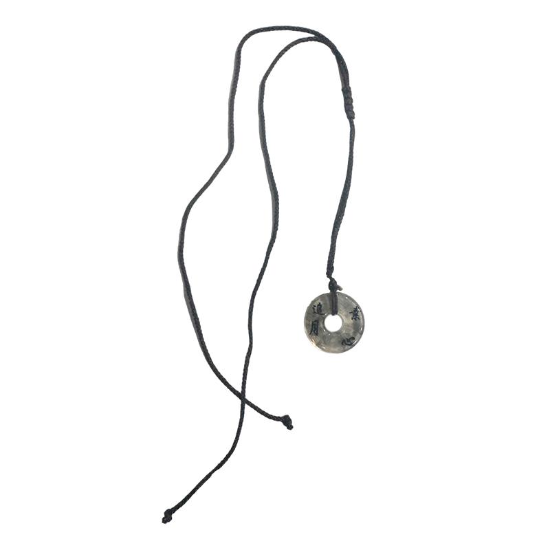 

Китайский стиль геометрический круглый кулон ожерелье плетение веревка пряжка безопасности ключица цепь для женщин ювелирные изделия вечеринка подарок