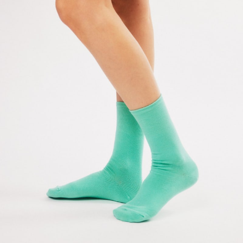 BOCION Ocean Green Solid Color Long Socks